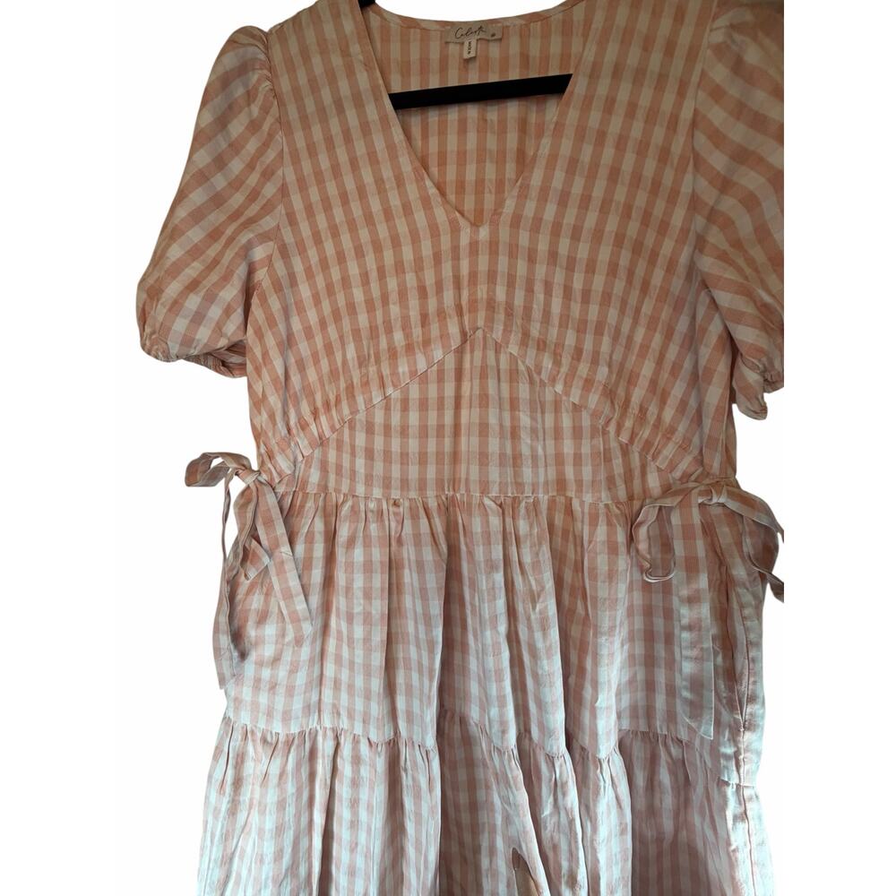 Calista Pink and White Gingham Dress - Size M - Picture 8 of 14
